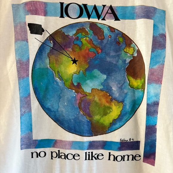 Vintage 80s Iowa Souvenir Screen Stars Tee L - Picture 2 of 4